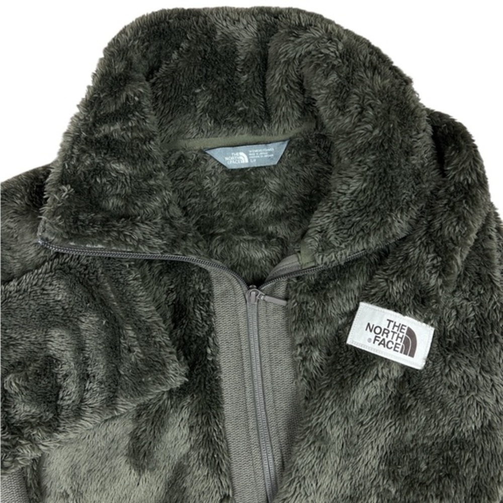 The North Face Furry Fleece Sweater Women's Small Full Zip Faux Green NF0A338M